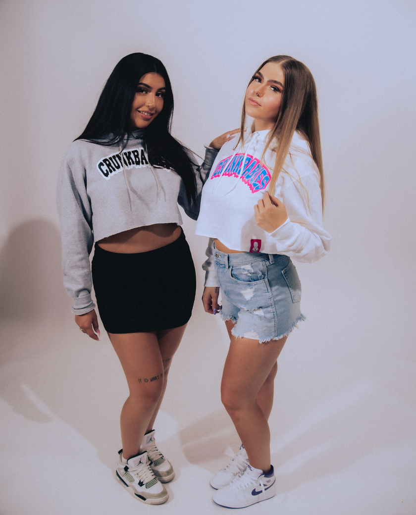 White Cropped Hoodie